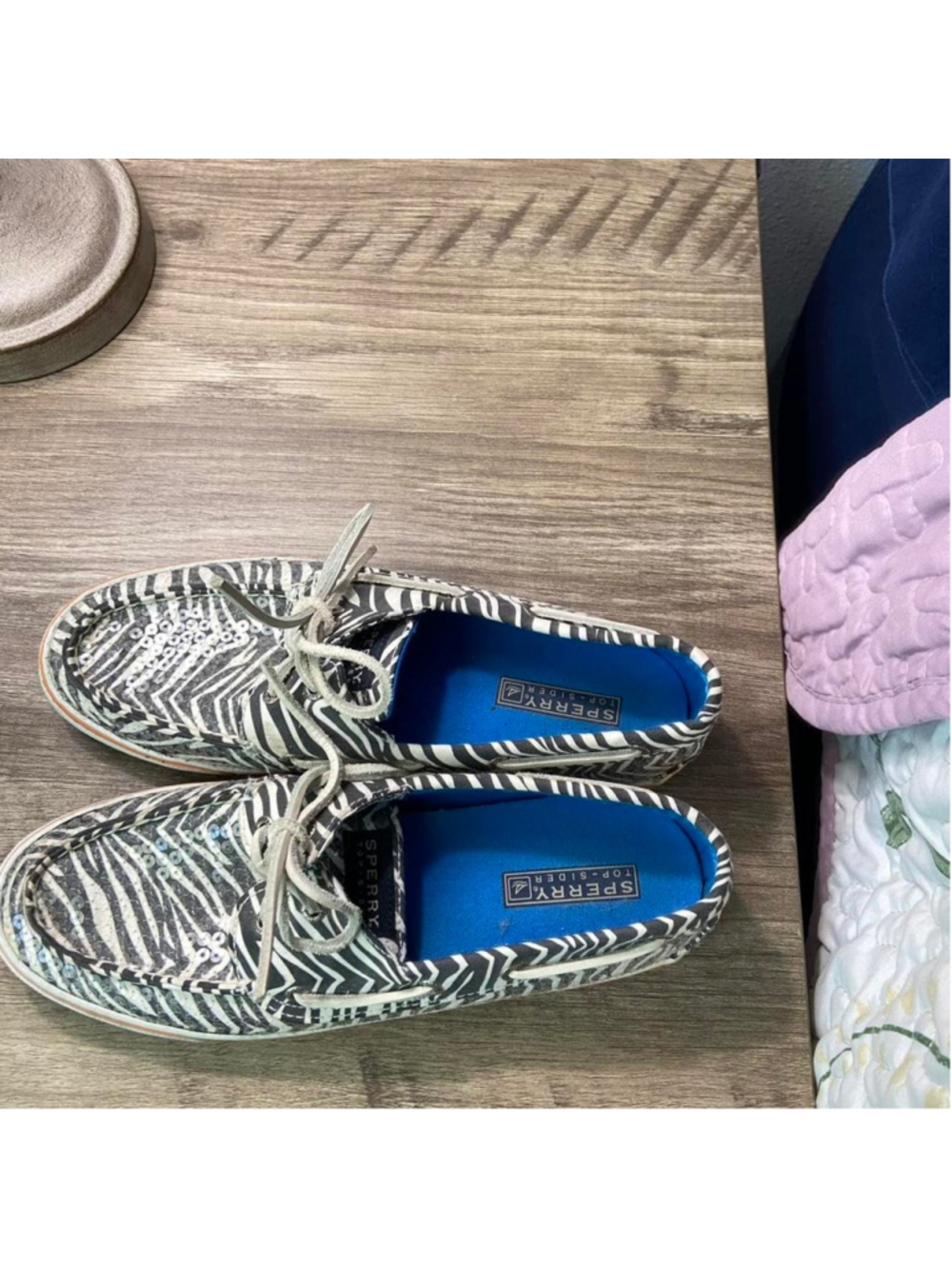 Sperry Top-Sider white and black zebra print boat shoes #preppy #summer - Picture 2 of 6